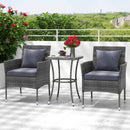 3 Pieces Patio Furniture Set with Cushioned Patio Chairs and Tempered Glass Coffee Table by LJGDeals