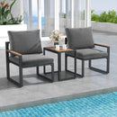 5 Pieces Aluminum Frame Weatherproof Outdoor Conversation Set with Soft Cushions-Gray by LJGDeals