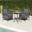 3 Pieces Patio Furniture Set with Cushioned Patio Chairs and Tempered Glass Coffee Table by LJGDeals