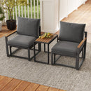 5 Pieces Aluminum Frame Weatherproof Outdoor Conversation Set with Soft Cushions-Gray by LJGDeals