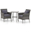3 Pieces Patio Furniture Set with Cushioned Patio Chairs and Tempered Glass Coffee Table by LJGDeals