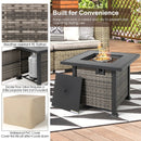 Outdoor 9 Pieces Patio Furniture Set with 50 000 BTU Propane Fire Pit Table by LJGDeals