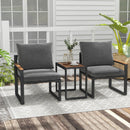 5 Pieces Aluminum Frame Weatherproof Outdoor Conversation Set with Soft Cushions-Gray by LJGDeals