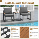 5 Pieces Aluminum Frame Weatherproof Outdoor Conversation Set with Soft Cushions-Gray by LJGDeals