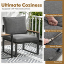 5 Pieces Aluminum Frame Weatherproof Outdoor Conversation Set with Soft Cushions-Gray by LJGDeals