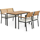 4-Piece Patio Furniture Set Outdoor Dining Chair Set-White by LJGDeals
