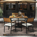 4-Piece Patio Furniture Set Outdoor Dining Chair Set-White