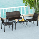 4 Pieces Patio Furniture Set with Heavy Duty Galvanized Metal Frame by LJGDeals