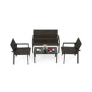 4 Pieces Patio Furniture Set with Heavy Duty Galvanized Metal Frame by LJGDeals