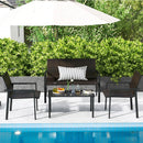 4 Pieces Patio Furniture Set with Heavy Duty Galvanized Metal Frame by LJGDeals