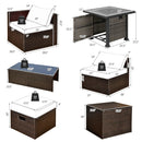Outdoor 9 Pieces Patio Furniture Set with 50 000 BTU Propane Fire Pit Table by LJGDeals