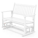 2 Seats Outdoor Glider Bench with Armrests and Slatted Seat by LJGDeals