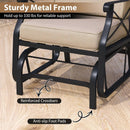 Patio Glider Rocking Chair with Metal Frame and Thick Cushions-Brown by LJGDeals