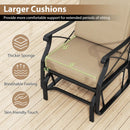 Patio Glider Rocking Chair with Metal Frame and Thick Cushions-Brown by LJGDeals