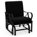 Patio Glider Rocking Chair with Thick Cushion and Curved Armrest