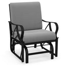 Patio Glider Rocking Chair with Thick Cushion and Curved Armrest