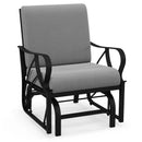 Patio Glider Rocking Chair with Thick Cushion and Curved Armrest by LJGDeals