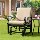 Patio Glider Rocking Chair with Thick Cushion and Curved Armrest by LJGDeals