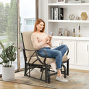 Patio Glider Rocking Chair with Thick Cushion and Curved Armrest by LJGDeals