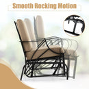 Patio Glider Rocking Chair with Thick Cushion and Curved Armrest by LJGDeals