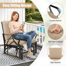 Patio Glider Rocking Chair with Thick Cushion and Curved Armrest by LJGDeals