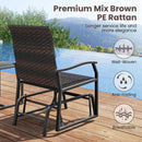 3 Piece Patio Gliding Set with Tempered Glass Coffee Table All Weather-Brown by DirectDeals
