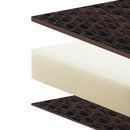 3 Piece Patio Gliding Set with Tempered Glass Coffee Table All Weather-Brown by LJGDeals