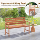 Patio Solid Wood Bench Wood 2-Seat Chair with Breathable Slatted Seat & Inclined Backrest by LJGDeals