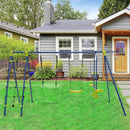 550 LBS 6-in-1 Patio Kids Swing Set with Climbing Net and Ladder by DirectDeals