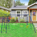 550 LBS 6-in-1 Patio Kids Swing Set with Climbing Net and Ladder by LJGDeals