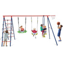 550 LBS 6-in-1 Patio Kids Swing Set with Climbing Net and Ladder by DirectDeals