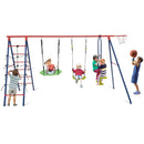 550 LBS 6-in-1 Patio Kids Swing Set with Climbing Net and Ladder by LJGDeals