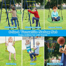 550 LBS 6-in-1 Patio Kids Swing Set with Climbing Net and Ladder by LJGDeals