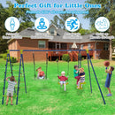 550 LBS 6-in-1 Patio Kids Swing Set with Climbing Net and Ladder by DirectDeals