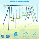 550 LBS 6-in-1 Patio Kids Swing Set with Climbing Net and Ladder by LJGDeals