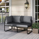 Patio Loveseat Sofa Couch with Removable Pillows and Seat Cushion-Gray by LJGDeals