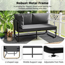 Patio Loveseat Sofa Couch with Removable Pillows and Seat Cushion-Gray