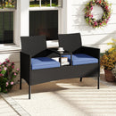 Patio Loveseat with Built-in Table for Backyard Porch by LJGDeals