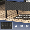 Patio Loveseat with Built-in Table for Backyard Porch by LJGDeals