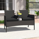 Patio Loveseat with Built-in Table and Storage