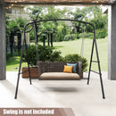 Patio Metal Swing Stand with Double Side Bars and 2-Ring Design-Black by LJGDeals