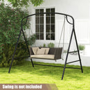 Patio Metal Swing Stand with Double Side Bars and 2-Ring Design-Black by LJGDeals