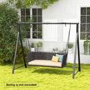 Patio Metal Swing Stand with A-Shaped Structure-Black by LJGDeals