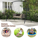 Patio Metal Swing Stand with Double Side Bars and 2-Ring Design-Black by LJGDeals