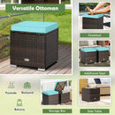 2 Pieces Patio Ottoman with Hidden Storage Space-Mix Grey by LJGDeals