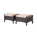 Set of 2 Fade-Resistant Wicker Patio Ottoman by LJGDeals
