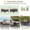 Set of 2 Fade-Resistant Wicker Patio Ottoman by LJGDeals