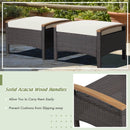 Set of 2 Fade-Resistant Wicker Patio Ottoman by LJGDeals