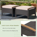 Set of 2 Fade-Resistant Wicker Patio Ottoman by LJGDeals