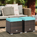 2 Pieces Patio Ottoman with Hidden Storage Space-Mix Grey by LJGDeals